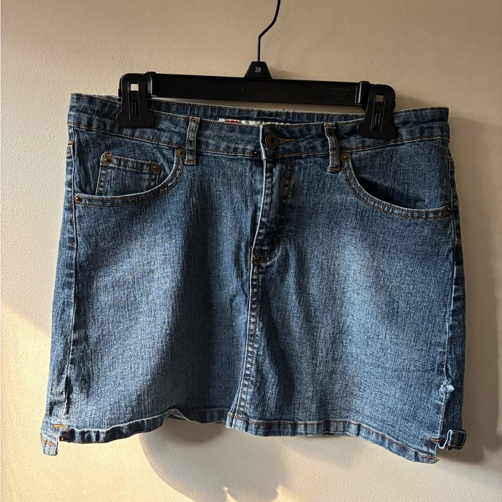 One Tuff Babe Y2K Denim Mini Skirt